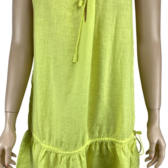 J.Crew‎ Dress Size Medium Yellow Linen Tiered Tank Lightweight Beach - Picture 6 of 7